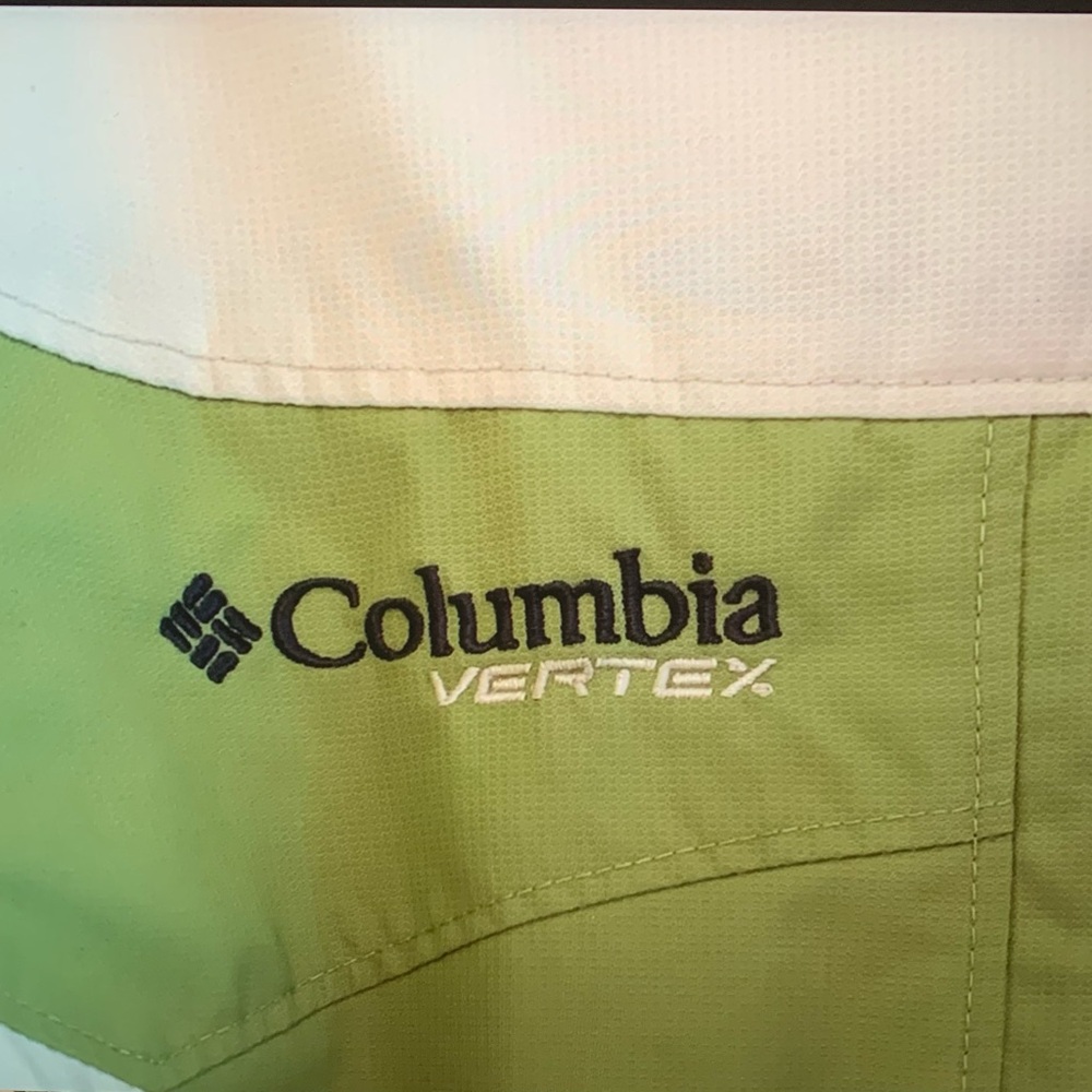 Columbia Coat, with Hood, Youth Size 10/12, Green and Ivory - Picture 4 of 16